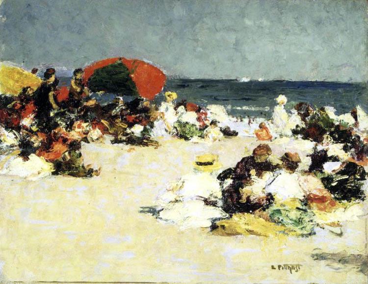 Edward Henry Potthast Prints On the Beach Sweden oil painting art